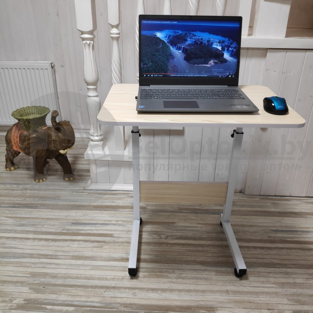 Универсальный стол для ноутбука Table - Mate (прикроватный столик) на колесах (складной, регулируемый по - фото 6 - id-p137038104
