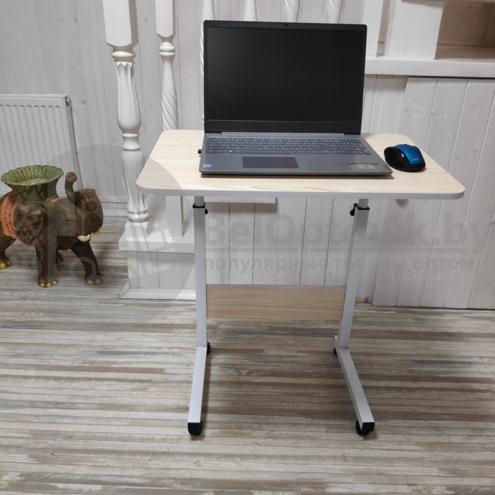 Универсальный стол для ноутбука Table - Mate (прикроватный столик) на колесах (складной, регулируемый по - фото 7 - id-p137038104
