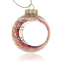 Шар елочный ПЛАСТИКОВЫЙ для сублимации (красный дождик) D80мм