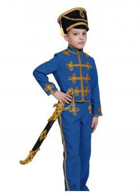 Карнавальный костюм Гусар Синий детский