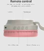 Наушники детские беспроводные с ушками Кошки ZW-028 Серый/нежно-розовый, фото 3