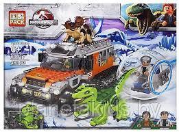 Конструктор "Гусеничный грузовик и раптор", 480 деталей, аналог Лего, 69017 Мир Юрского периода Jurassic World - фото 1 - id-p137062065