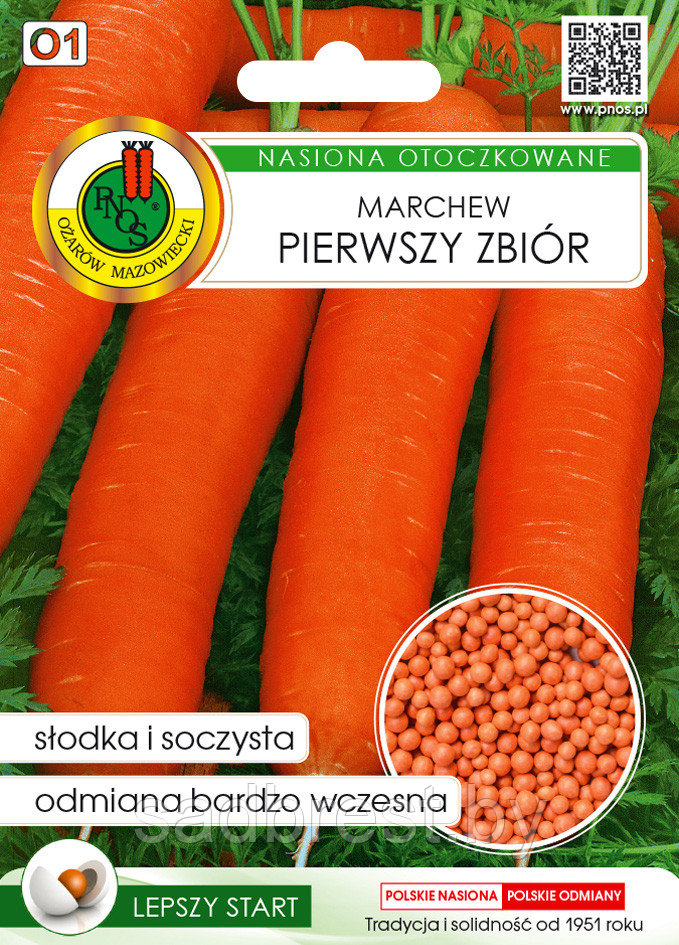 Семена Морковь ранняя Первый сбор в гранулах PNOS (300 шт) Польша