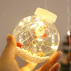 Гирлянда - Шарики с Дед Морозом внутри (10 шаров, длина 3 м) (Желтый, Мультиколор), фото 4