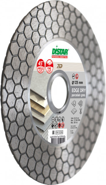 Алмазный круг для заусовки плитки под 45° DISTAR 1A1R EDGE DRY, 125x1,6x25x22,23 - фото 3 - id-p137074529