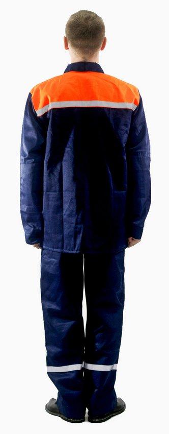 Костюм усиленный «Стандарт-2» (куртка+п/комб), т.синий + оранжевый - фото 3 - id-p137077129