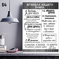 Постер (плакат), картина Правила дома, интерьерный постер