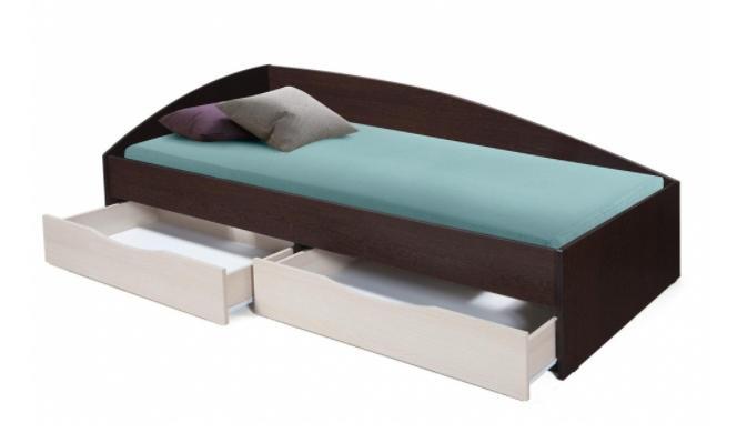 Кровать Фея 3 ассиметричная 80х190 с ящиком фабрика Олмеко (4 варианта цвета) - фото 5 - id-p137090984