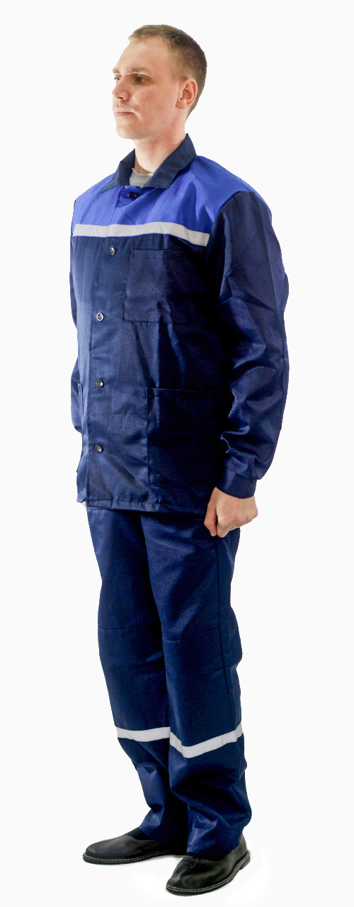 Костюм усиленный «Стандарт-2» (куртка+п/комб) т.синий+василек - фото 2 - id-p137143259