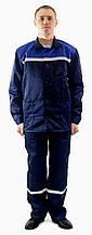 Костюм усиленный «Стандарт-1» (куртка+брюки), т.синий + василёк