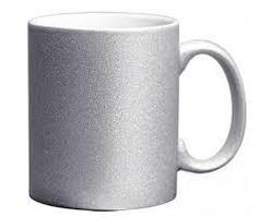 Кружка для сублимации 330 мл, серебро, глиттер