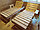Шезлонг-лежак из массива сосны со столиком "Банный Люкс" со складными ножками, фото 4