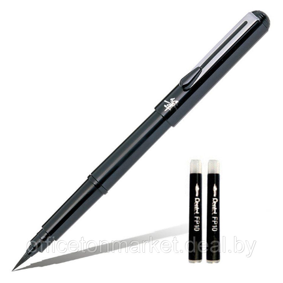 Кисть-ручка "Pocket Brush XGFKP" +2 картриджа, черный, блистер - фото 2 - id-p137130290