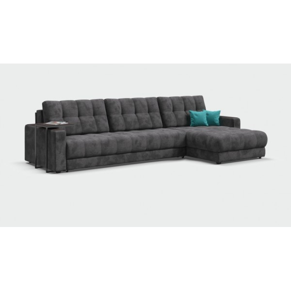 Угловой диван BOSS 3.0 MAX велюр Alkantara серый - фото 1 - id-p137169651
