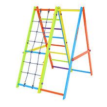 Комплекс Tigerwood Ecopark: лестница с гладиаторской сеткой + гимнастический модуль (яркий цветной)