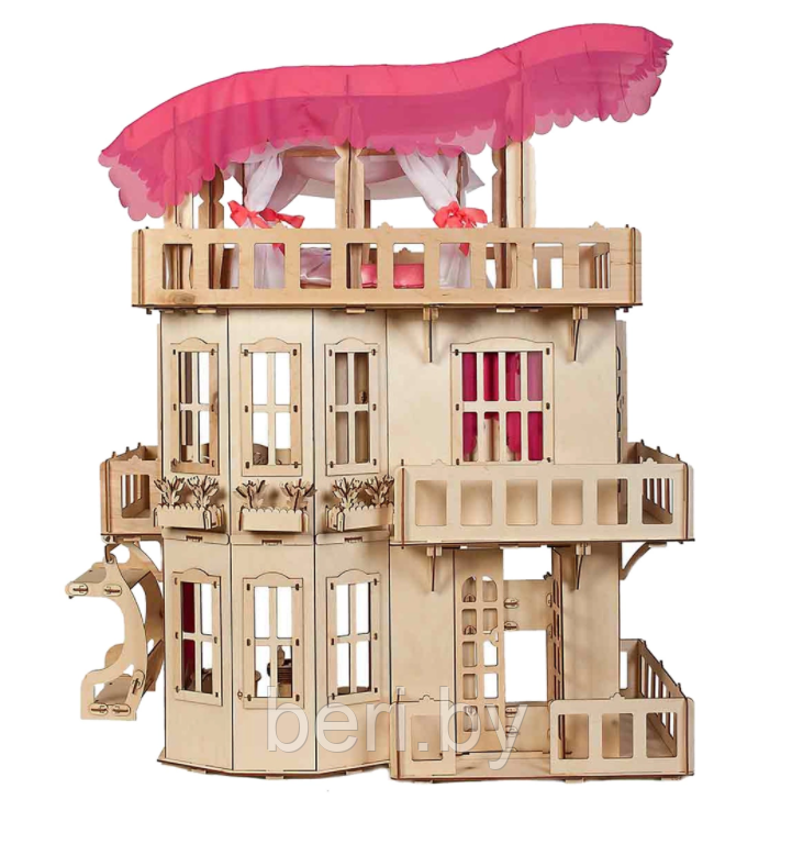 Конструктор домик для кукол POLLY "Чудо-дом" для кукол до 30 см, конструктор, сборка без клея, 416 деталей - фото 2 - id-p137197690