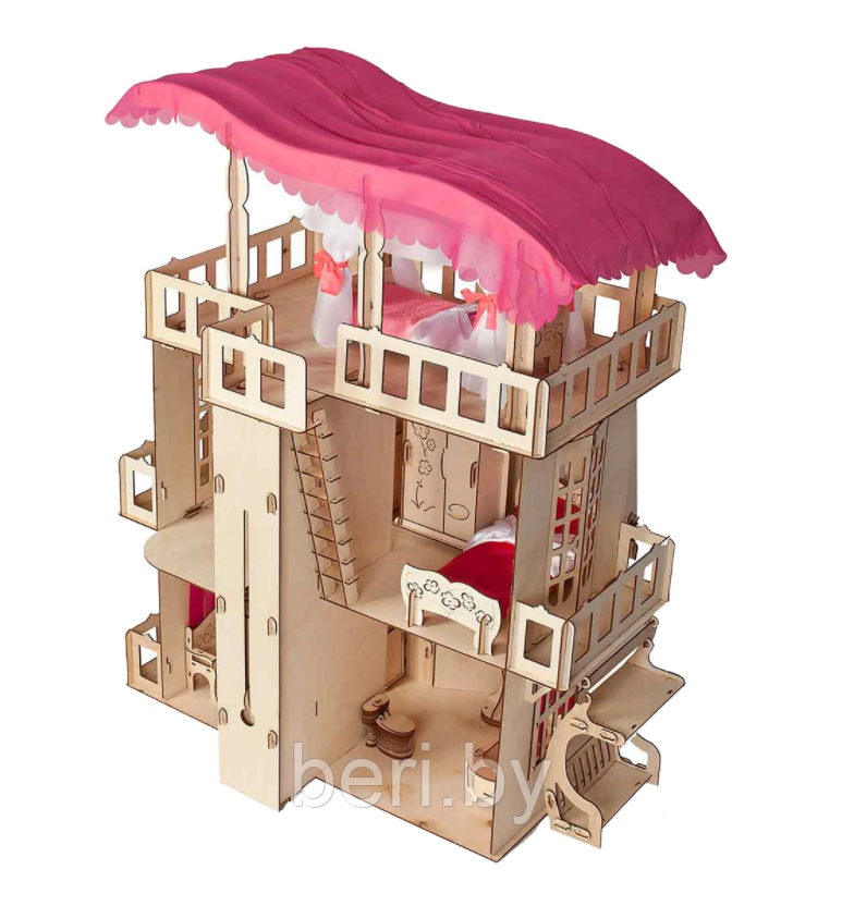 Конструктор домик для кукол POLLY "Чудо-дом" для кукол до 30 см, конструктор, сборка без клея, 416 деталей - фото 3 - id-p137197690