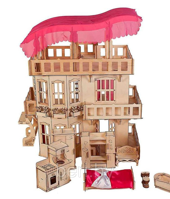 Конструктор домик для кукол POLLY "Чудо-дом" для кукол до 30 см, конструктор, сборка без клея, 416 деталей - фото 7 - id-p137197690