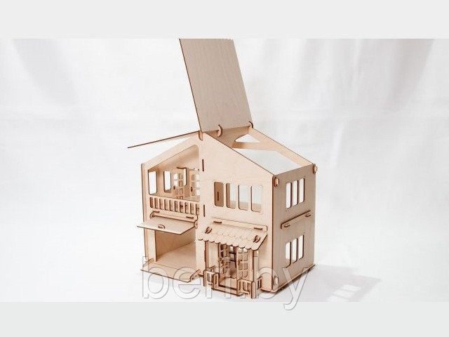 Н-11 Конструктор деревянный "Дом с гаражом", 81 деталь, домик для кукол Polly, сборка без клея - фото 5 - id-p137202767