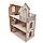 ДК-1-004 Конструктор деревянный, Polly Eco дом, домик для кукол до 12 см, сборка без клея, 59 деталей, фото 4