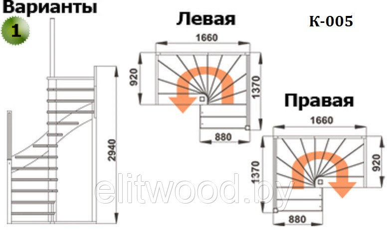 Деревянные лестницы для дачи К-005м - фото 2 - id-p29625555