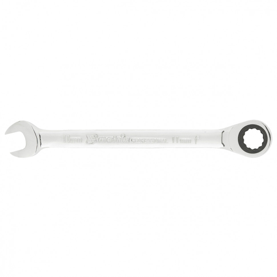 Ключ комбинированный трещоточный, 11мм, CrV, зеркальный хром// MATRIX PROFESSIONAL 14804
