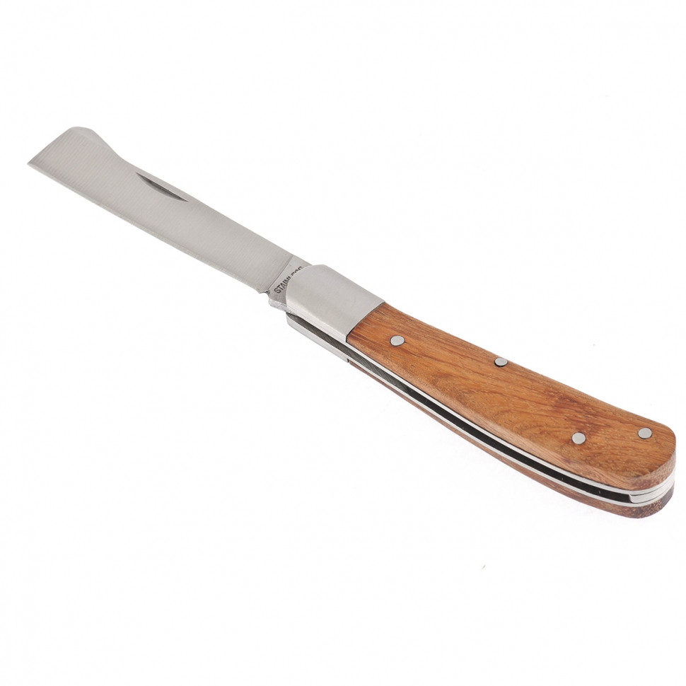 Нож садовый, 173 мм, складной, копулировочный, деревянная рукоятка// PALISAD 79002 - фото 2 - id-p67409477