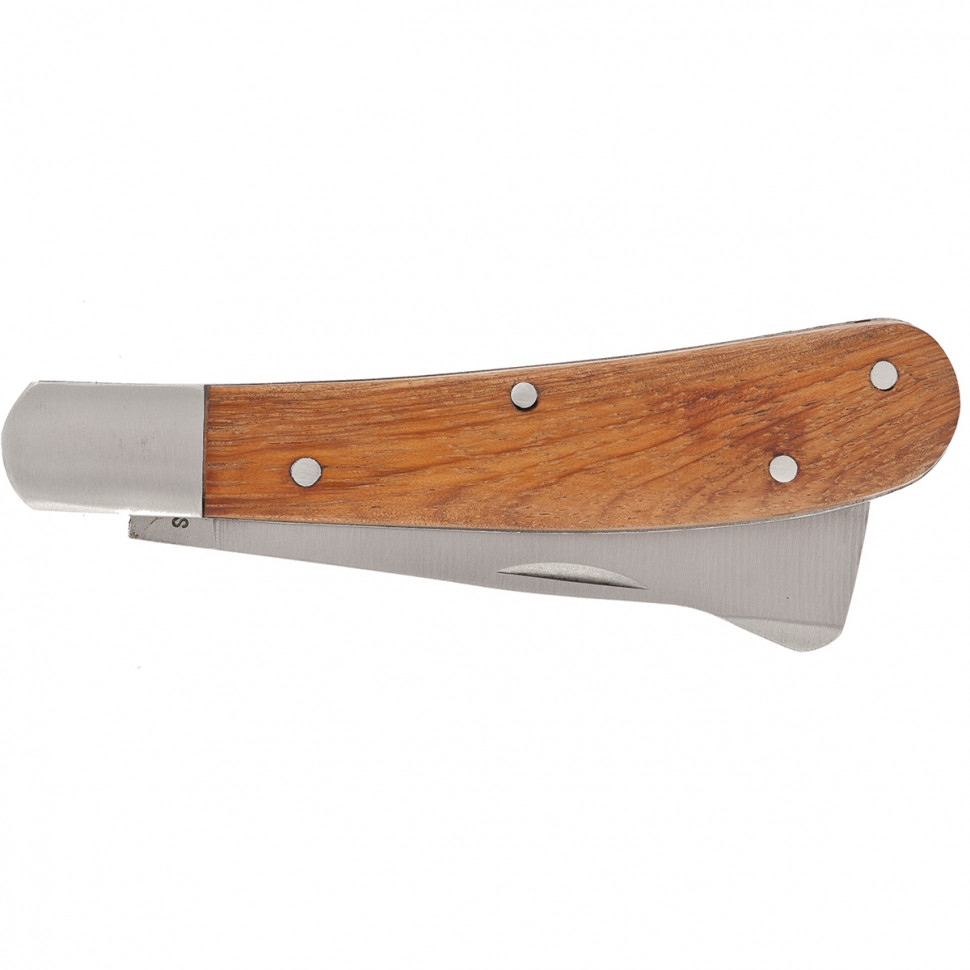 Нож садовый, 173 мм, складной, копулировочный, деревянная рукоятка// PALISAD 79002 - фото 3 - id-p67409477