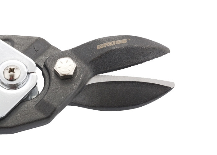Ножницы по металлу"PIRANHA"усиленные,255 мм,прямой рез,сталь-СrMo,двухкомпонентные рукоятки//GROSS 78347 - фото 4 - id-p67411950