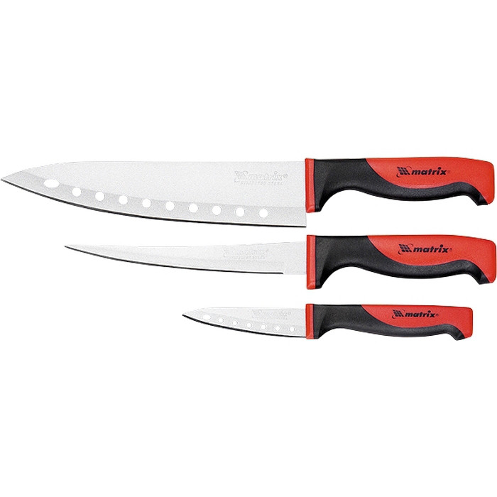 Набор ножей поварских "SILVER TEFLON", тефл. покр., 200 мм , 160 мм, 80 мм, 3 шт.// MATRIX KITCHEN 79148 - фото 1 - id-p67412068