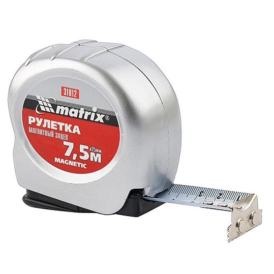 Рулетка Magnetic, 7,5 м х 25 мм, магнитный зацеп MATRIX 31012 - фото 1 - id-p73254266