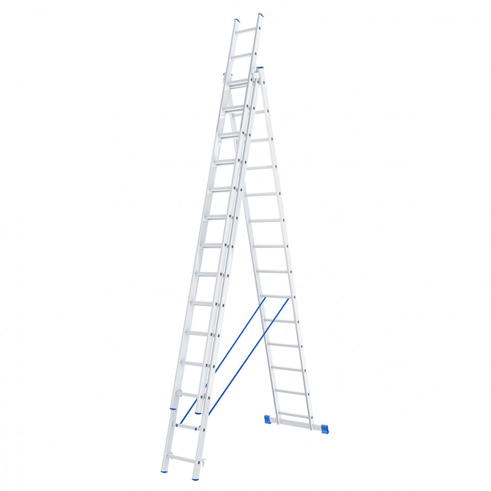 Лестница, 3 х 14 ступеней, алюминиевая, трехсекционная СИБРТЕХ Pоссия 97824 - фото 1 - id-p73254957