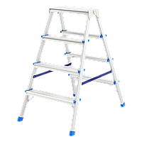 Стремянка двусторонняя 4 ступени, алюминиевая Сибртех Россия 97924