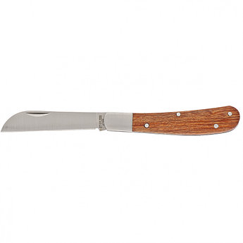 Нож садовый, 173 мм, складной, прямое лезвие, деревянная рукоятка// PALISAD 79003
