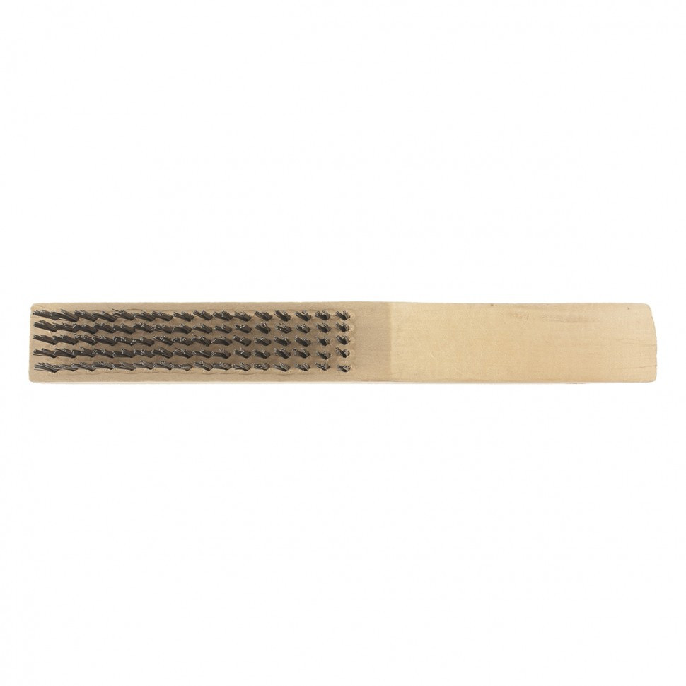 Щетка зачистная пятирядная, закаленная прямая проволока с деревянной ручкой Сибртех74805 - фото 2 - id-p106238897