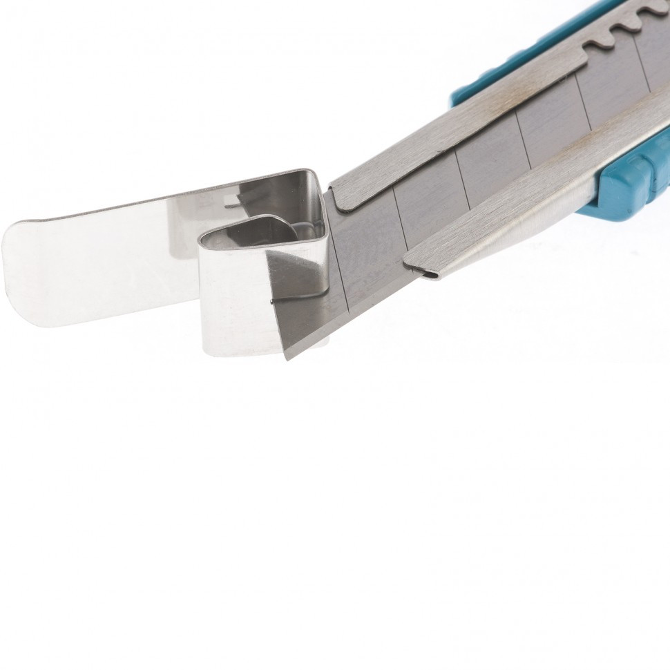 Нож 160 мм, металлический корпус, выдвижное сегментное лезвие 18 мм (SK-5), металлическая направляющая, клипса - фото 4 - id-p106375260