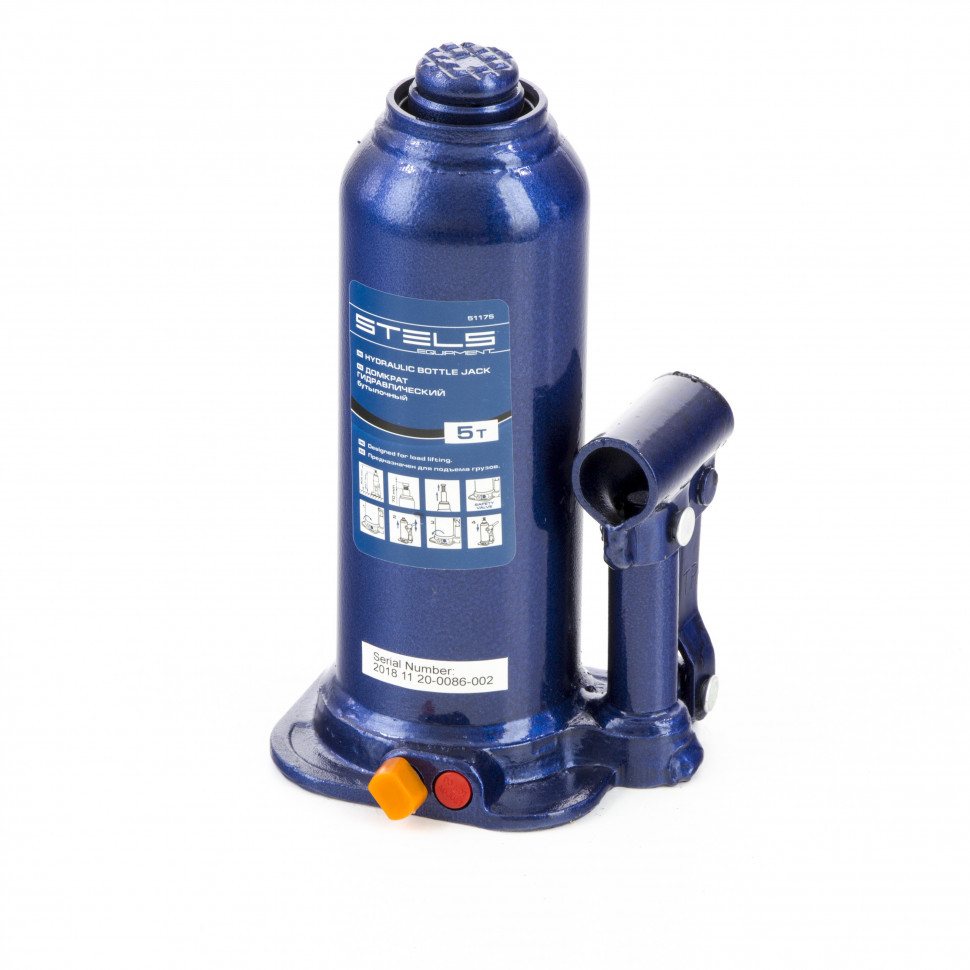 Домкрат гидравлический бутылочный, 5 т, h подъема 207-404 мм, в пластиковом кейсе Stels51175 - фото 2 - id-p106376904