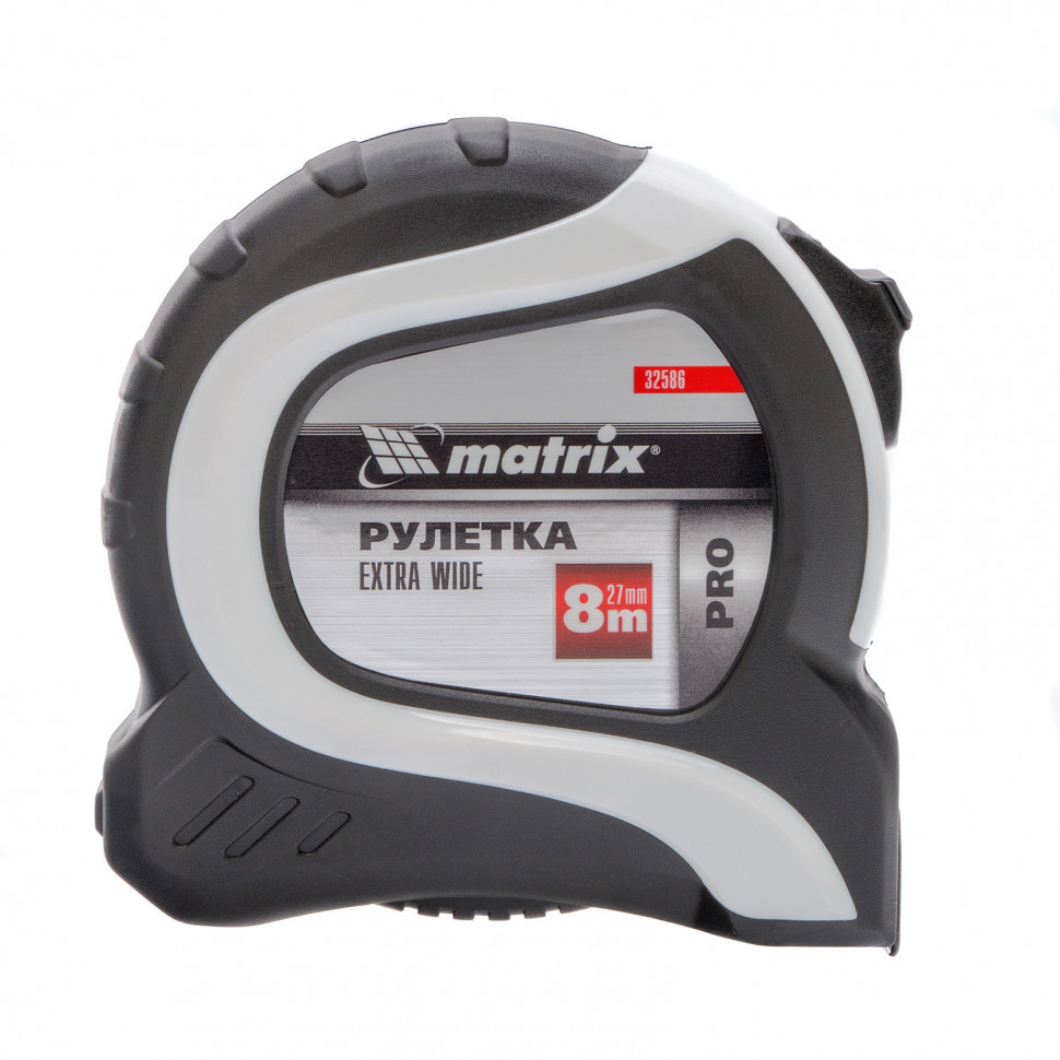 Рулетка Extra Wide, 8 м x 27 мм, двухкомпонентный корпус, Pro Matrix32586 - фото 1 - id-p106377013