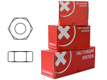 Гайка М10 шестигр., цинк, кл.пр. 6, DIN 934 (100 шт в карт. уп.) STARFIX