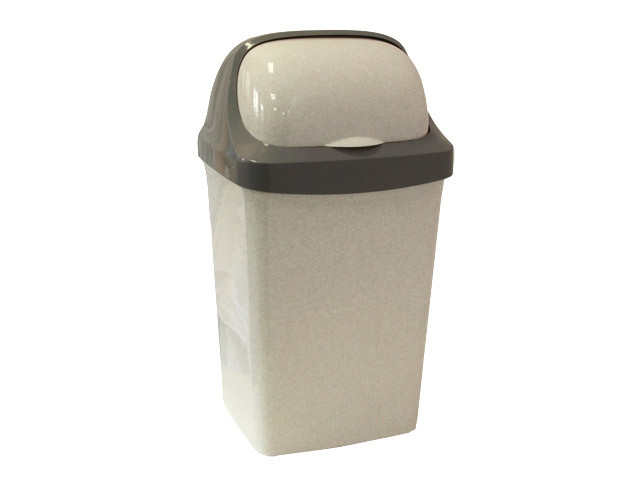 Контейнер для мусора РОЛЛ ТОП 15л (мраморный) IDEA - фото 1 - id-p111590008