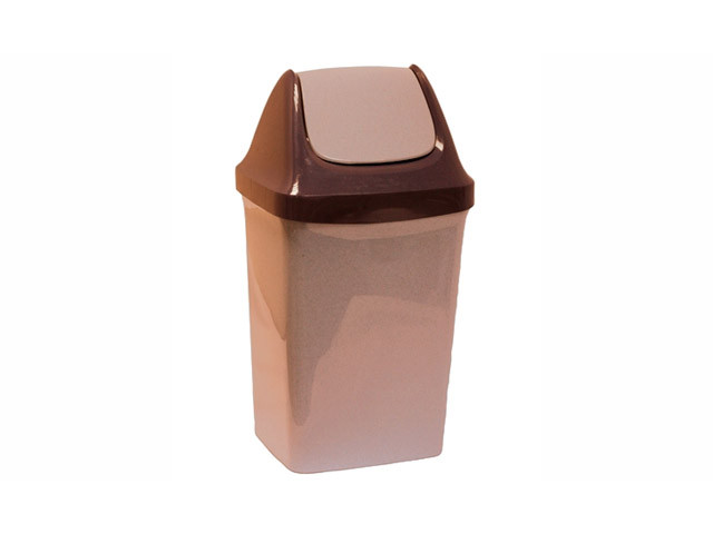 Контейнер для мусора СВИНГ 9л (бежевый мрамор) IDEA - фото 1 - id-p111596888