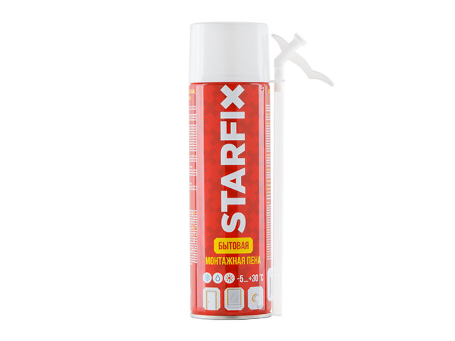 Пена монтажная бытовая всесезонная STARFIX Straw Foam (500мл) (Выход пены до 20 литров) - фото 1 - id-p111603855