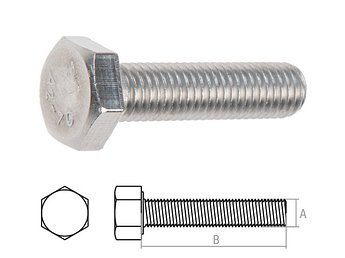 Болт М8х35 шестигр., нерж.сталь (А2), DIN 933 (5 шт в зип-локе) STARFIX