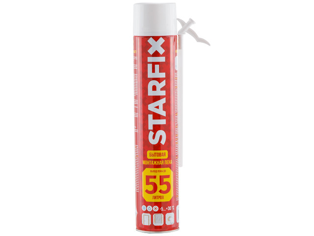 Пена монтажная бытовая всесезонная STARFIX Foam 55 (750мл) (Выход пены до 55 литров) - фото 1 - id-p113429445