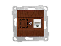 Розетка компьютерная 1xRJ45 (Cat5e, скрытая, без рамки) орех, RITA, MUTLUSAN