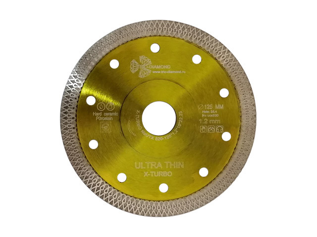 Алмазный круг 125х22 мм по керамике сплошн.ультратонкий Ultra Thin X-Turbo TRIO-DIAMOND (1,2 мм) - фото 1 - id-p119427982