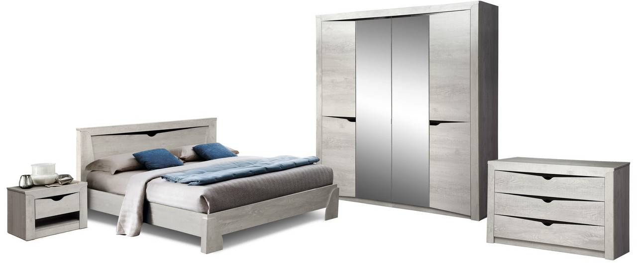 Комплект мебели для спальни Лючия 4-х дверный (бетон пайн белый/венге)