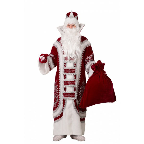 Карнавальный костюм Дед Мороз Купеческий Бордовый,взрослый