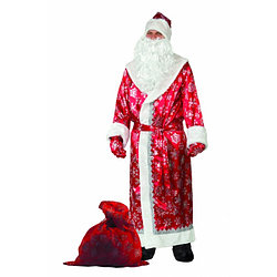 Карнавальный костюм Дед Мороз Сатин красный 188,взрослый