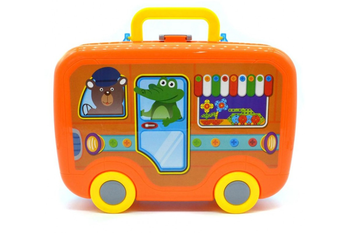 Детский конструктор мозаика с шуруповертом на батарейках Cear Platter bus 6 в 1 в чемодане на колесах 276 дета - фото 3 - id-p137244971